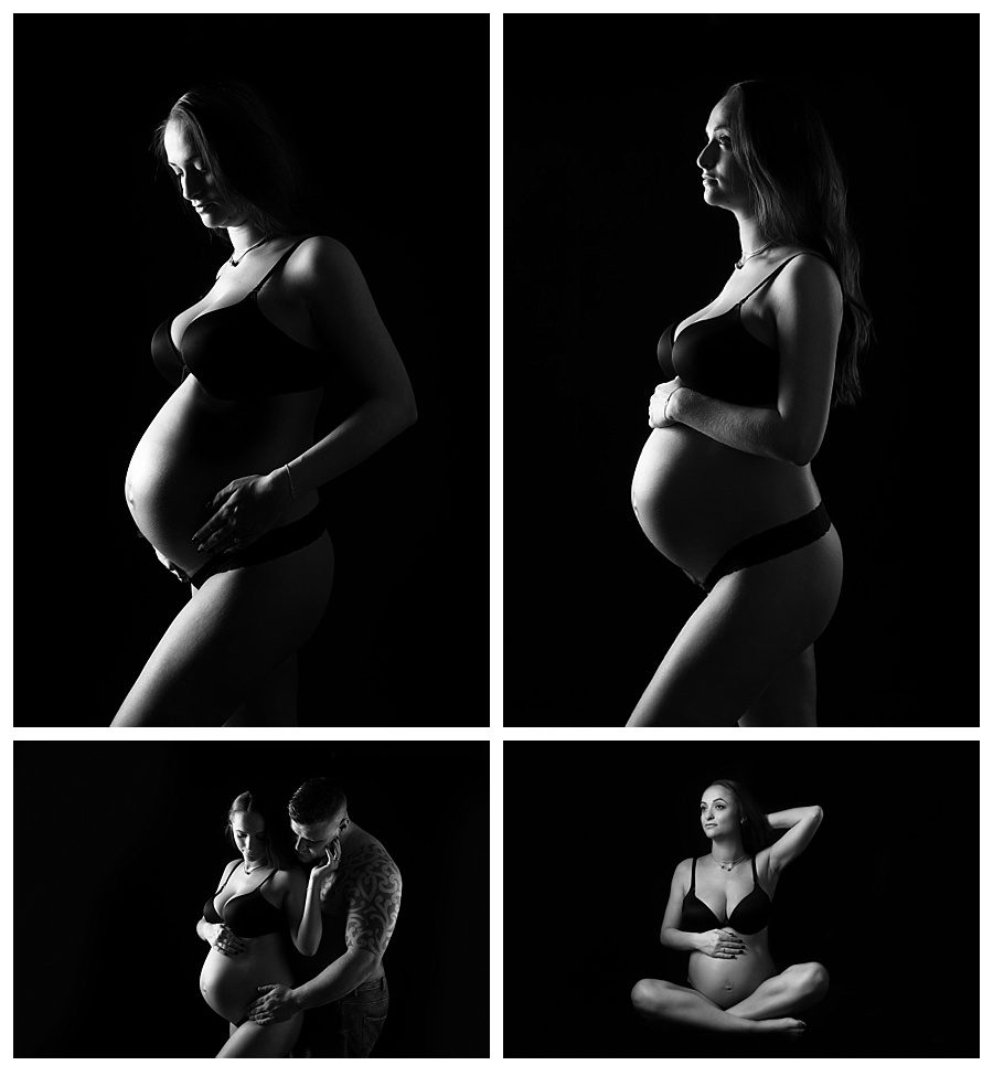 seminude maternity portraits black and white